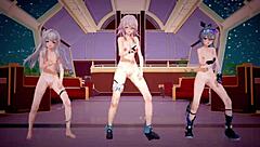崩坏星穹铁道克拉拉姬子银狼的激情汉化MMD