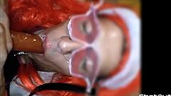 sissy mariona sucking big dildos like a pro 😈