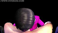 3D Anime Suggests The Family's Older Sister In Clothed Blowjob Action