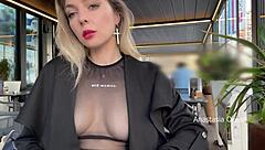 wanna see my tits flashing through cafe glass?