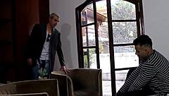 Fucking the sexy ladyboy on the street bareback