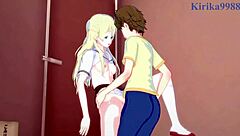 Kasumi, Olivia, and Chisato in intense futanari lesbian sex from Asobi Asobase