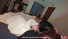 Sharing bed with hot milf stepmom! Fucking her pussy!