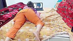 indian college girl hits multiple orgasms watching porn online.