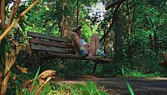 Blonde Amateur With Short Hair Gives Handjob Leading To Orgasm In Forest