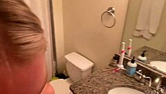 teen enjoys blowjob before brunch with big black cock