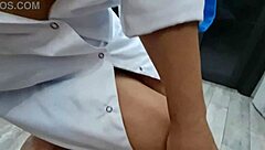 Stepmom walks in to wash her naked stepson, ignoring his excitement. She flashes big tits while he jerks off.