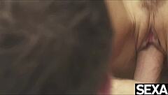 Petite Teen 18+ Sucks and Rides Cock in Steamy 69