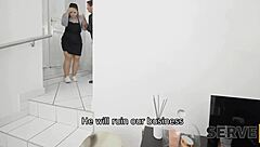 SERVE4K BARBER BANG WITH BIG ASS BRUNETTE IN REALITY GROUP ACTION!