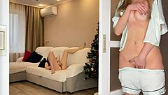 Watching stepsister masturbate on New Year’s Eve. Can I resist joining?