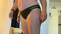 Hey, check out these green panties on display.