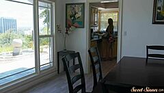 teenage stunner rides cock before oral