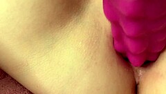 Monster Dildo Stretches Wet Pussy Lips Twice