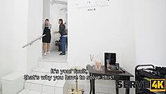 SERVE4K BARBER BANG WITH BIG ASS BRUNETTE IN REALITY GROUP ACTION!