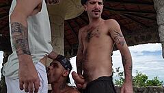 friends with big cocks fucking on island