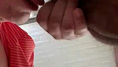 Gay toilet action with deepthroat and gagging