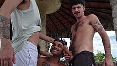 friends with big cocks fucking on island