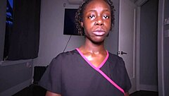 nurse milf takes big black cock deep in her ass while patient watches