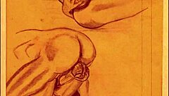 Vintage erotic drawings excite viewers!