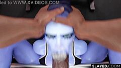 black man pounds widowmaker's pussy hard