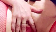 Wife records herself fingering for husband at home