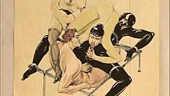 Vintage erotic drawings excite viewers!