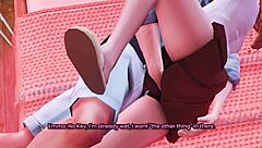 Nerdy student explores 3d hentai for the first time