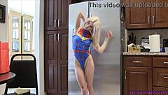 Skinny college girl teases with wet pussy next door