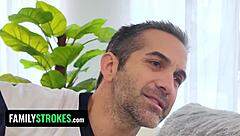 Neglected stepmom craves dick now! Blindfolded and horny, she rides taboo desires.