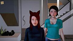 my new family redhead with small tits in erotic game!