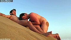 Watch Out! Gay Nudist Beach Blowjob Almost Caught!