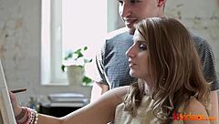 Beautiful painter sofi goldfinger tries anal with close-up views