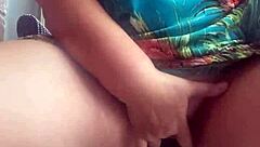 Public fingering of shaved pussy caught on camera