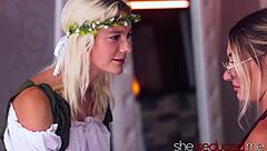 She seduces with witchcraft, licking wet pussy to orgasm.