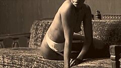 Feeling nostalgic in very rare vintage interracial threesome with antique group