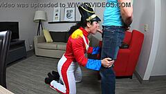 Female Royal Dragoon Gives Cum in Mouth BJ