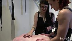 pegging and spanking with strap-on by miss alexa and miss flora 😏