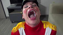 Female Royal Dragoon Gives Cum in Mouth BJ