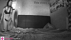 Hidden cam catches petite 18+ teen in private action