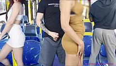 Safada Gets Groped Hard in Public Bus Ride