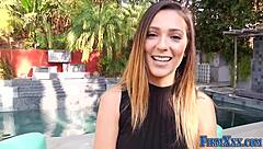 Pretty Teen Gets Facial After Blowjob and Anal