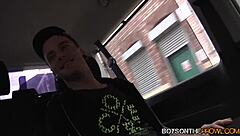 twinks picked up in car for hardcore threesome with blowjobs and anal