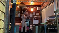 Delivery guy gropes naked tits publicly