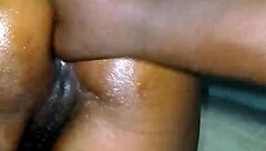 Asian teen uses toys for squirting sex with interracial partner and kissing.