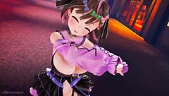 3D Animation: Two Girls Dancing To The Music Rhythm.