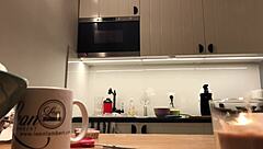 Perfect pokies on kitchen cam! Braless sylvia shows amazing nipples.