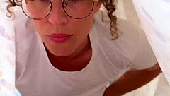 Stepmom says, 'Watch me be nasty in front of your friend.' She bends over for anal creampie.