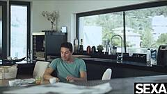 Beautiful black brazilian babe licks cock in interracial cowgirl sex