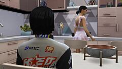 She grips that monster cock in hardcore 3D hentai action.