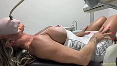 curvy milf fabi drumond moans loud while riding dentist in office